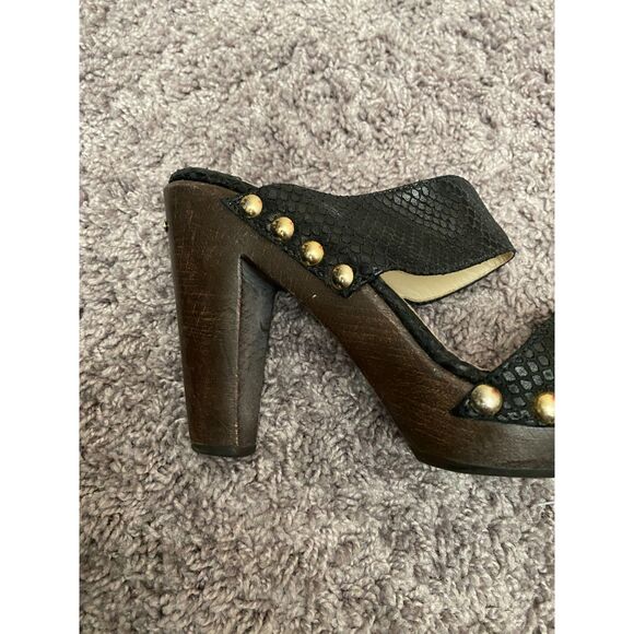 JIMMY CHOO Black Suede Studded Heeled Slide Ons Size 9 - Picture 16 of 16